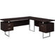 Ramapo 71 X 71 inch Cappuccino and Silver Computer Desk