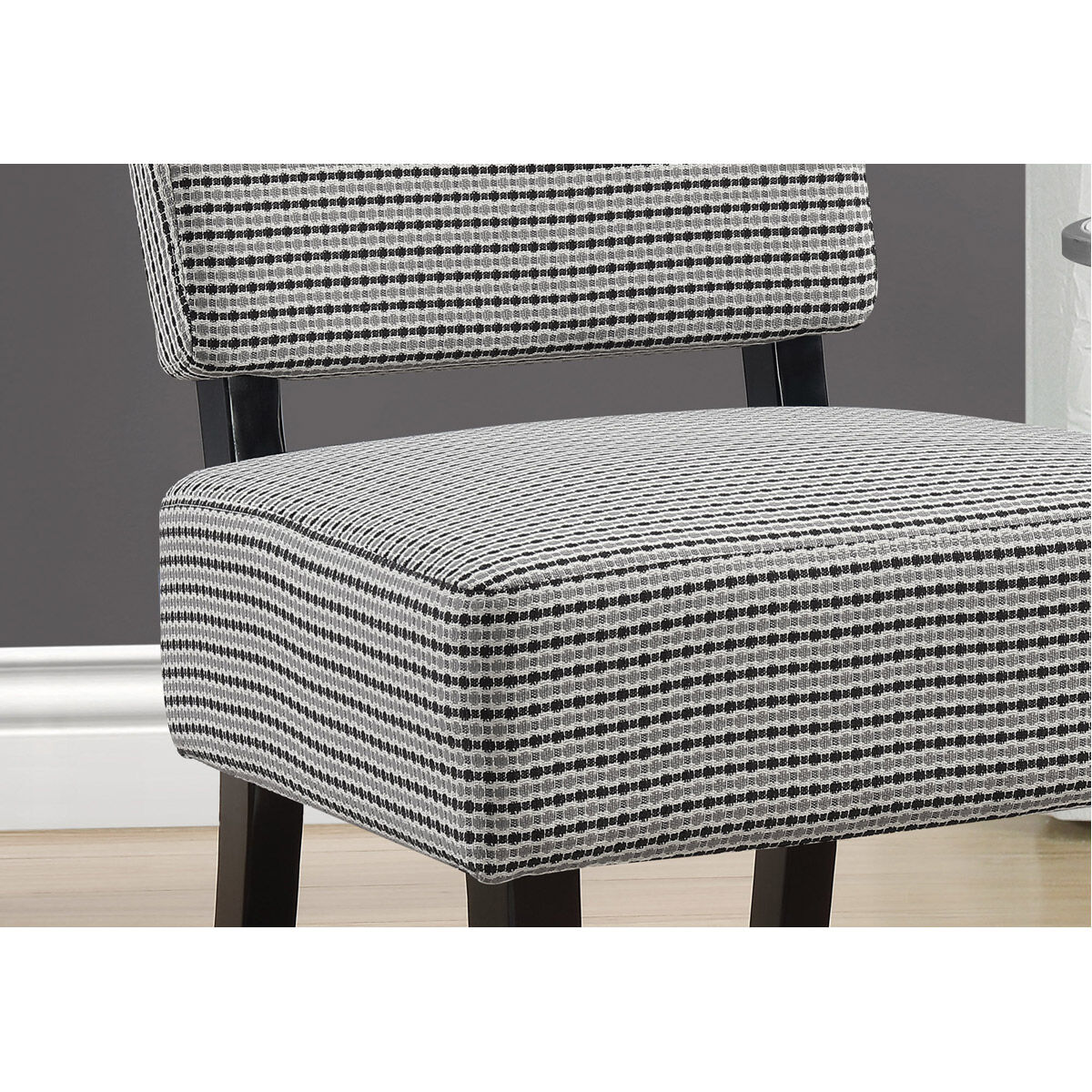 Bensalem Light Grey and Black Accent Chair