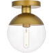Oyster Bay 1 Light 8 inch Brass Flush Mount Ceiling Light