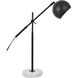 Sayre 20 inch 40 watt Black with White Marble Table lamp Portable Light