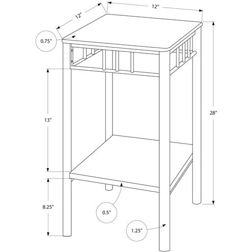 Downingtown Black and Silver Accent Table or Plant Stand