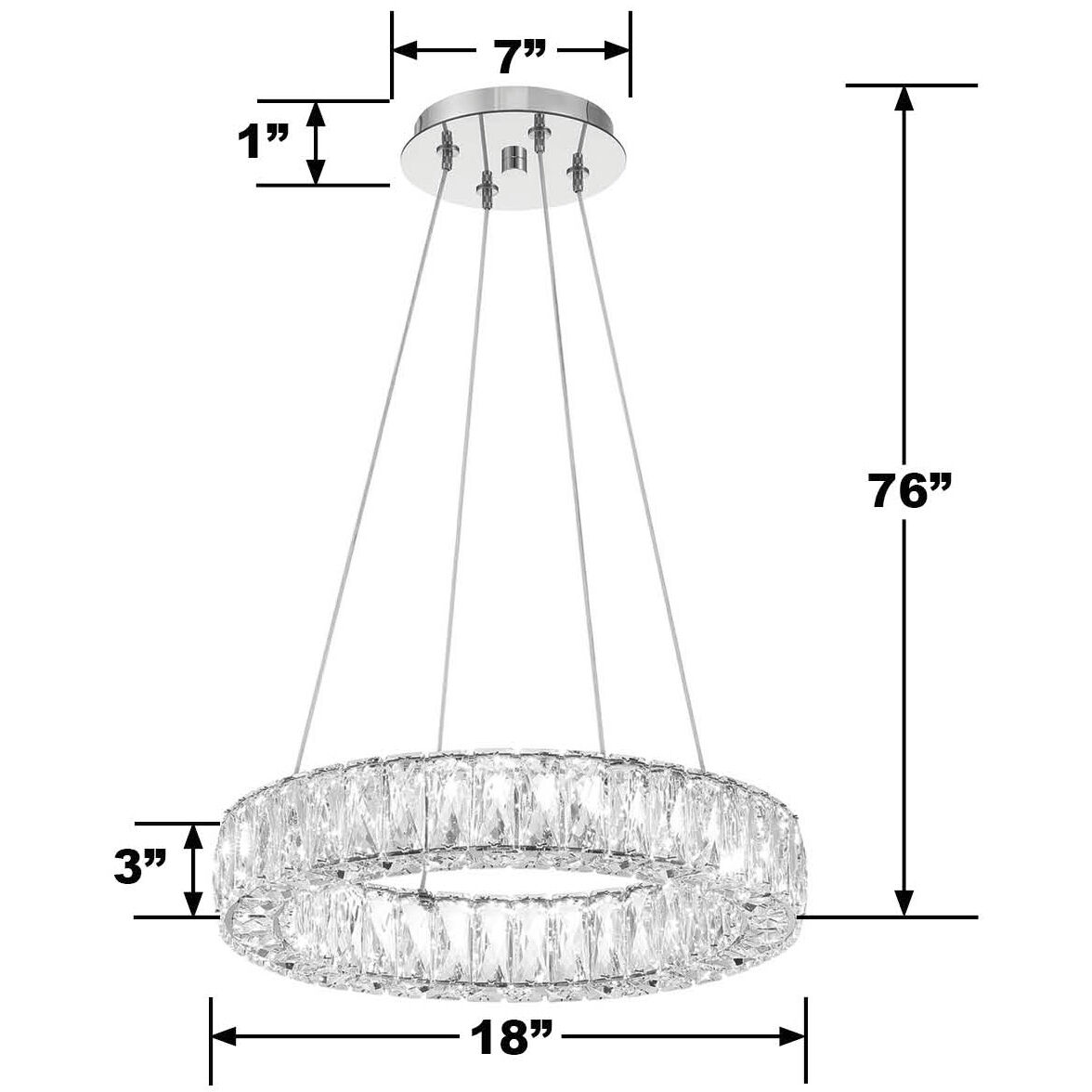 Dickinson 1 Light 18 inch Chrome Chandelier Ceiling Light