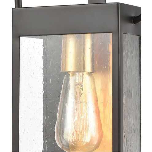 Forty Fort 1 Light 12 inch Matte Black with Brushed Brass Outdoor Wall Sconce