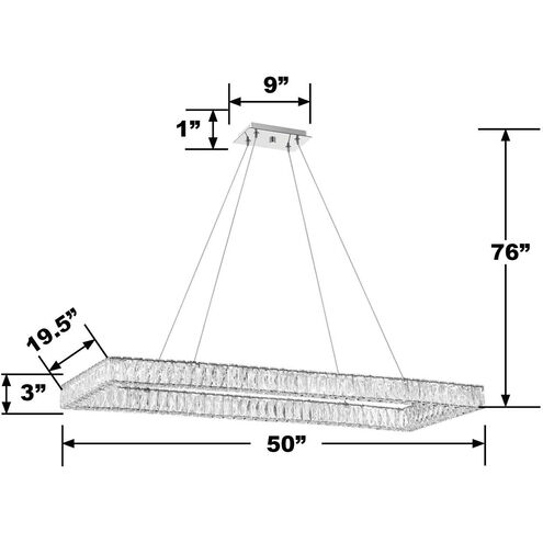 Dickinson 1 Light 50 inch Chrome Chandelier Ceiling Light