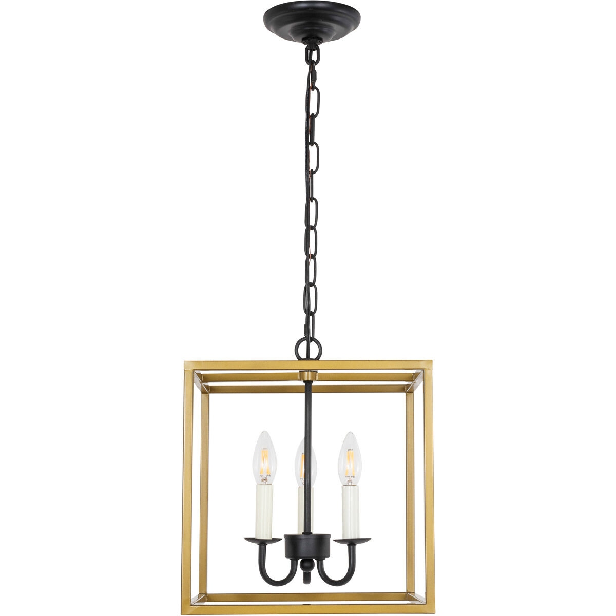 Oyster Bay 3 Light 12 inch Brass and Black Pendant Ceiling Light