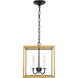 Oyster Bay 3 Light 12 inch Brass and Black Pendant Ceiling Light