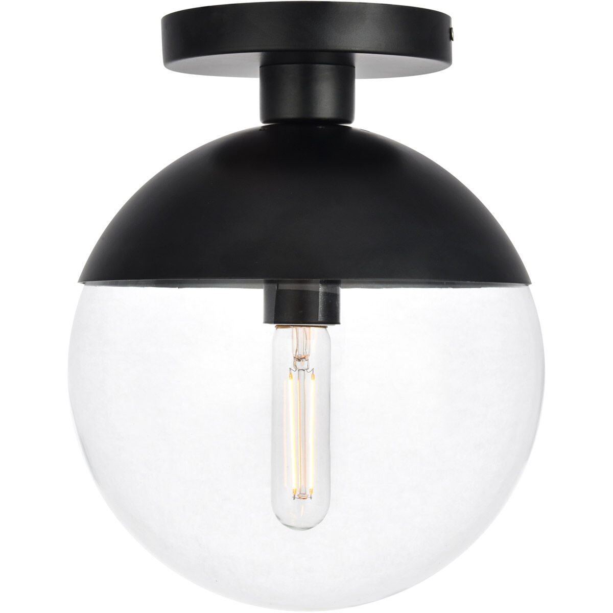 Oyster Bay 1 Light 10 inch Black Flush Mount Ceiling Light