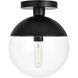 Oyster Bay 1 Light 10 inch Black Flush Mount Ceiling Light