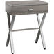 Seneca 22 X 18 inch Dark Taupe and Chrome Accent End Table or Night Stand