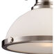 Pittsburgh 1 Light 13 inch Satin Nickel with White Pendant Ceiling Light