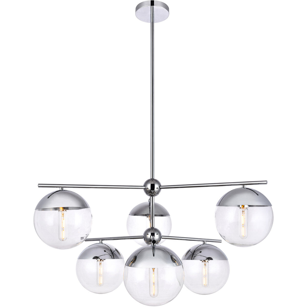 Oyster Bay 6 Light 36 inch Chrome Pendant Ceiling Light