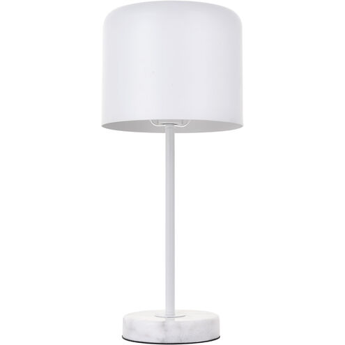 Peru 21 inch 40 watt White with White Marble Table lamp Portable Light