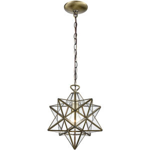 Whitpain 1 Light 12 inch Antique Brass with Clear Mini Pendant Ceiling Light