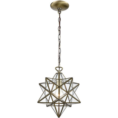Whitpain 1 Light 12 inch Antique Brass with Clear Mini Pendant Ceiling Light