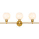 Syracuse 3 Light 28 inch Brass Wall sconce Wall Light