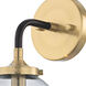 Altoona 1 Light 33 inch Antique Gold with Matte Black and Clear Sconce Wall Light