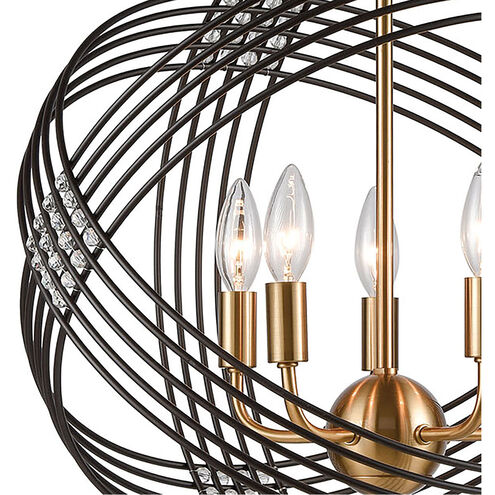 Heidelberg 5 Light 19 inch Oil Rubbed Bronze with Satin Brass Chandelier Ceiling Light