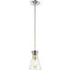 Pomfret 1 Light 6 inch Polished Chrome with Yellow Mini Pendant Ceiling Light