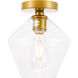 Rochester 1 Light 8 inch Brass Flush Mount Ceiling Light