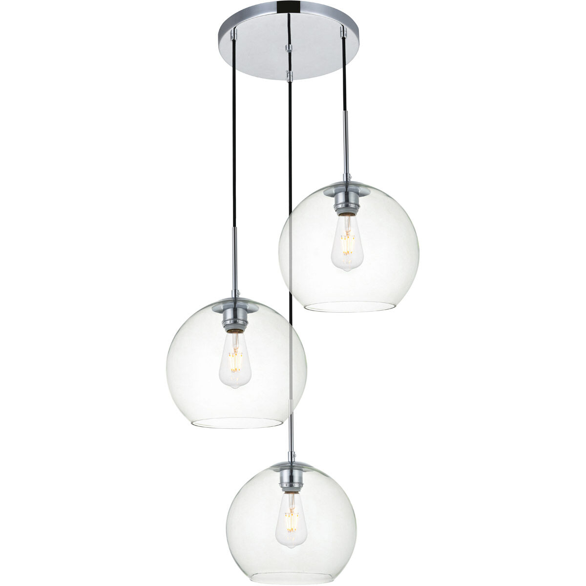 Huntington 3 Light 20.1 inch Chrome Pendant Ceiling Light