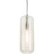 Montauk 1 Light 6 inch Satin Nickel Pendant Ceiling Light in Clear Swirl Glass