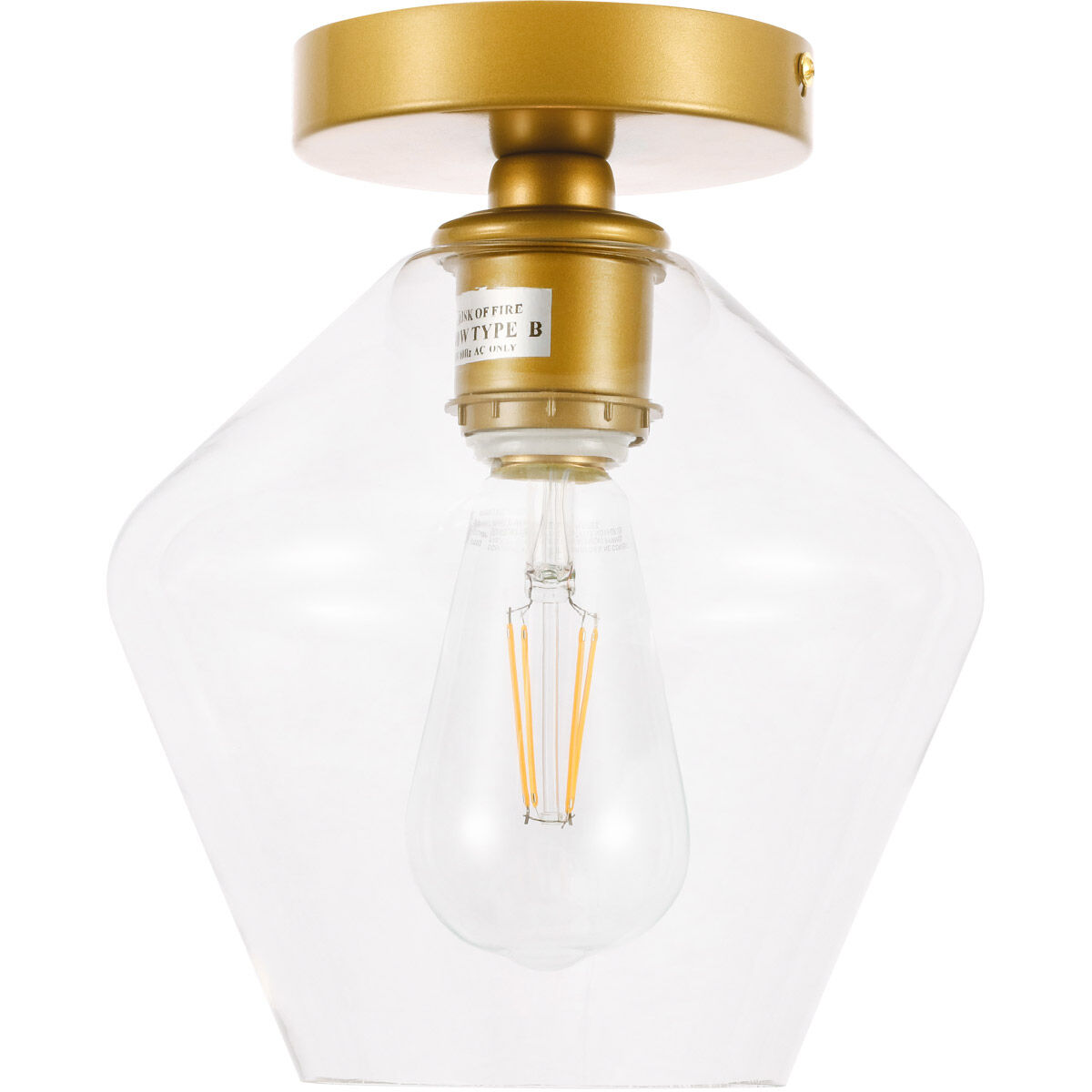 Rochester 1 Light 8 inch Brass Flush Mount Ceiling Light