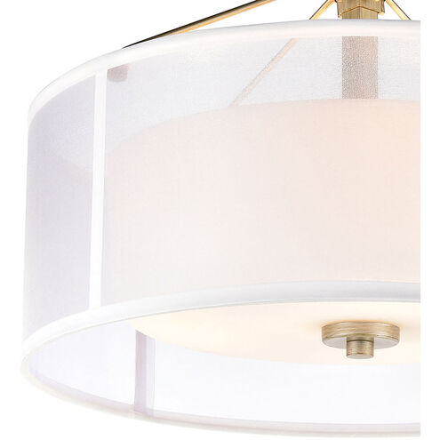 Mifflin 3 Light 18 inch Aged Silver Semi Flush Mount Ceiling Light