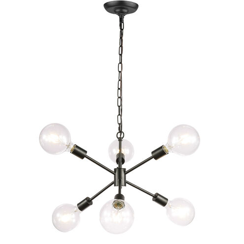 Charleston 6 Light 16 inch Black Pendant Ceiling Light