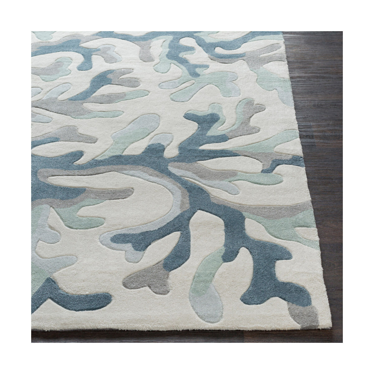 Scranton 96 X 30 inch Dark Blue/Medium Gray/Sea Foam/Light Gray/Ivory Rugs, Polyester