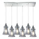 Greece 6 Light 9 inch Polished Chrome with Smoke Multi Pendant Ceiling Light