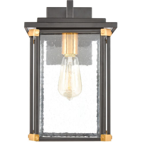 Gettysburg 1 Light 14 inch Matte Black with Brushed Brass Outdoor Wall Sconce