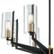 McKees 8 Light 33 inch Matte Black with Satin Brass Chandelier Ceiling Light