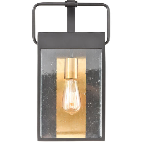 Forty Fort 1 Light 17 inch Matte Black with Brushed Brass Outdoor Wall Sconce