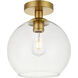 Huntington 1 Light 10 inch Brass Flush Mount Ceiling Light