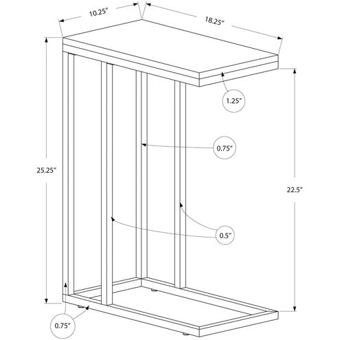 Bethlehem 25 X 18 inch Grey Accent End Table or Snack Table