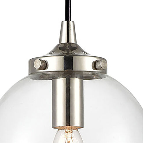 Altoona 1 Light 6 inch Matte Black with Polished Nickel and Clear Mini Pendant Ceiling Light