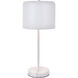 Peru 21 inch 40 watt White with White Marble Table lamp Portable Light