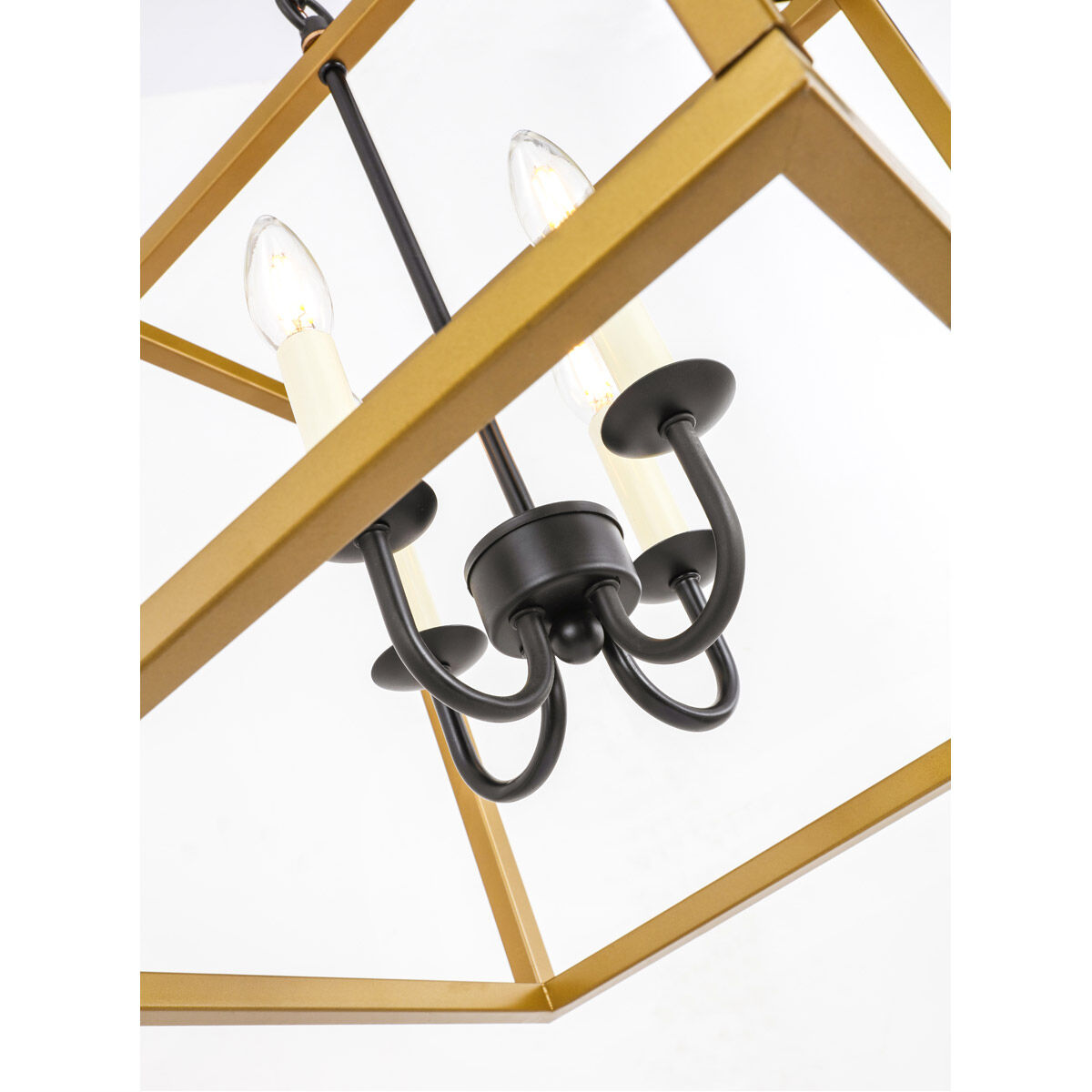 Oyster Bay 4 Light 16 inch Brass and Black Pendant Ceiling Light