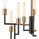 Wright 9 Light 23 inch Oil Rubbed Bronze with Satin Brass Chandelier Ceiling Light