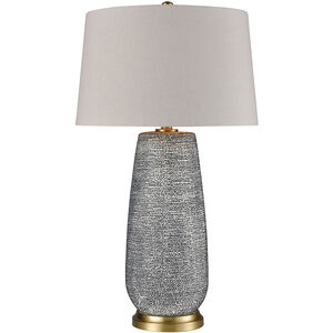 Stewardson 30 inch 150 watt Blue with Aged Brass Table Lamp Portable Light