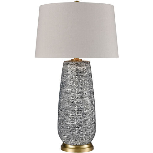 Stewardson 30 inch 150 watt Blue with Aged Brass Table Lamp Portable Light