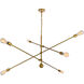 Newtown 6 Light 55 inch Brass Pendant Ceiling Light