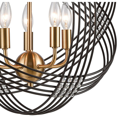 Heidelberg 5 Light 19 inch Oil Rubbed Bronze with Satin Brass Chandelier Ceiling Light