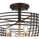 Heidelberg 4 Light 16 inch Oil Rubbed Bronze with Satin Brass Semi Flush Mount Ceiling Light