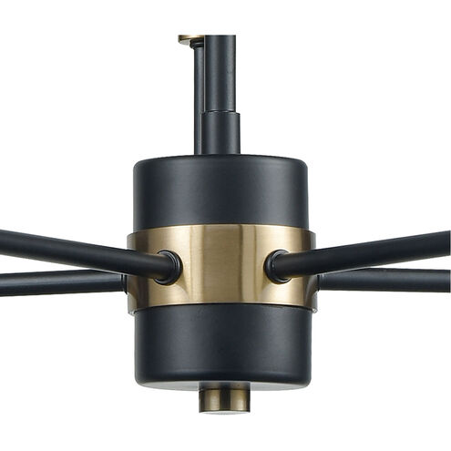 Monessen 5 Light 17 inch Matte Black with Satin Brass Chandelier Ceiling Light