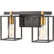 Shenandoah 2 Light 16 inch Matte Black with Brushed Brass Vanity Light Wall Light