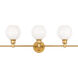 Syracuse 3 Light 28 inch Brass Wall sconce Wall Light