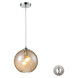 Poughkeepsie 1 Light 10 inch Polished Chrome Mini Pendant Ceiling Light