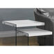 Cortland 20 X 20 inch White and Clear Nesting Table, 2-Piece Set