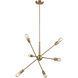 Ogden 6 Light 28 inch Satin Brass Chandelier Ceiling Light